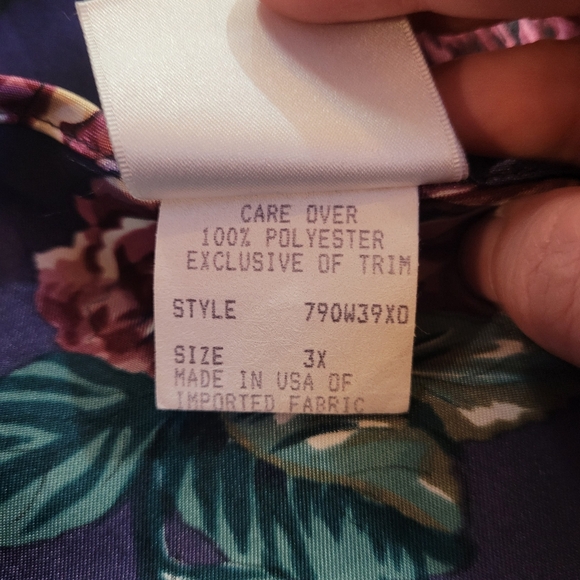 Vintage KATHERINE BISHOP Floral Lace Trim Nightie Chemise Size 3X Made in USA - Picture 7 of 13